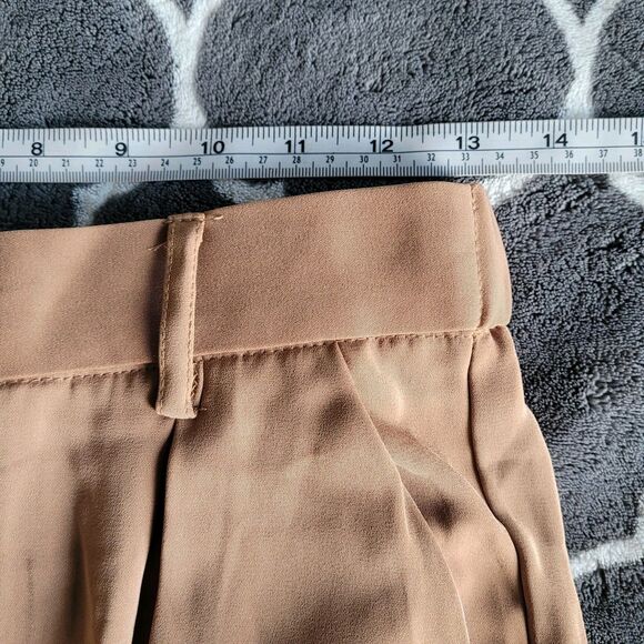 Tronjori Womens High Rise Wide Leg Pants Brown Size Small Pleated Pockets Nwt - Picture 5 of 9